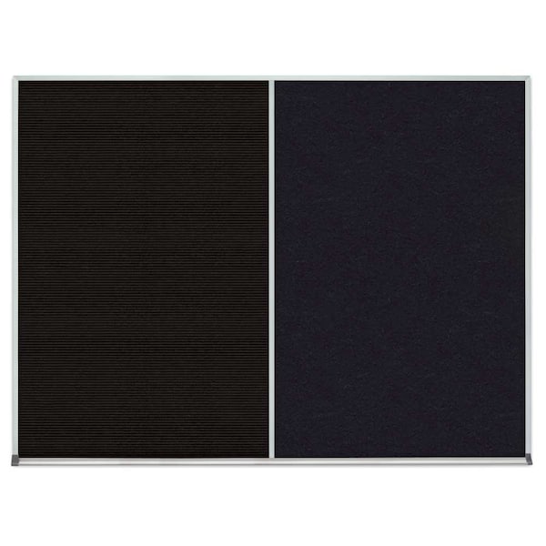 Double Door Radius Corkboard, 60"x36", Bla